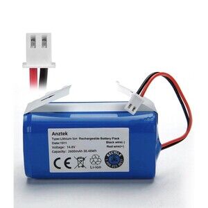 Replacement Battery For Shark Ion Robot Rvbat850 14.8V 2600Mah 2 Prong
